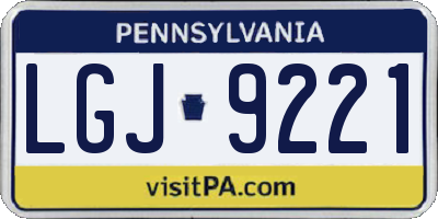 PA license plate LGJ9221