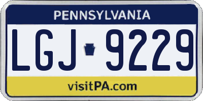 PA license plate LGJ9229