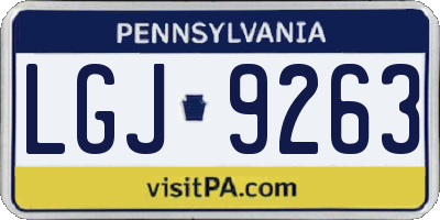 PA license plate LGJ9263
