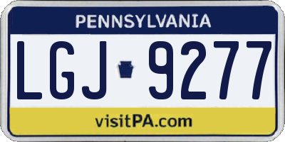 PA license plate LGJ9277