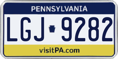 PA license plate LGJ9282