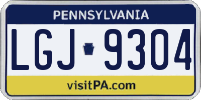 PA license plate LGJ9304