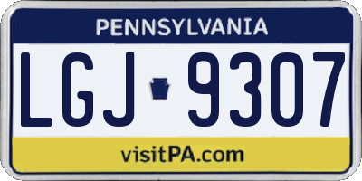 PA license plate LGJ9307