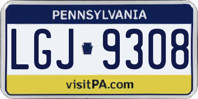 PA license plate LGJ9308