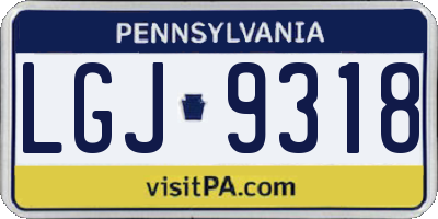 PA license plate LGJ9318