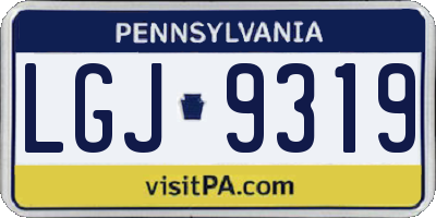 PA license plate LGJ9319