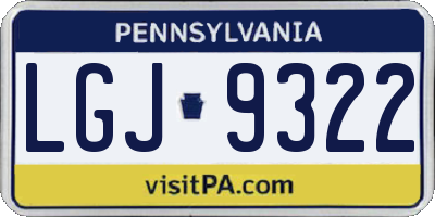 PA license plate LGJ9322