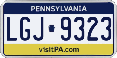 PA license plate LGJ9323