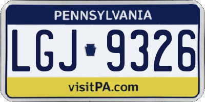PA license plate LGJ9326