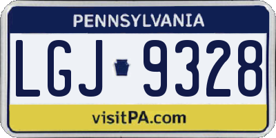 PA license plate LGJ9328