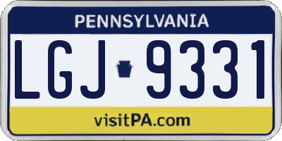 PA license plate LGJ9331