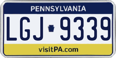 PA license plate LGJ9339