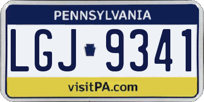 PA license plate LGJ9341
