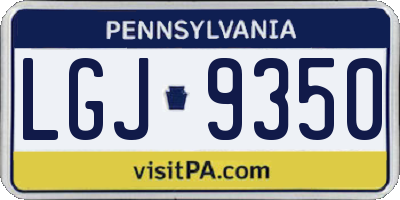 PA license plate LGJ9350