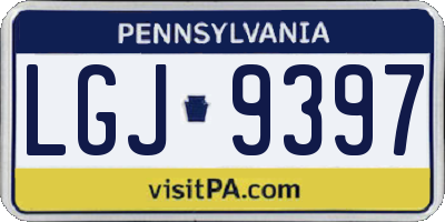 PA license plate LGJ9397
