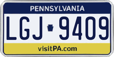 PA license plate LGJ9409