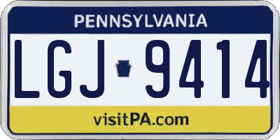 PA license plate LGJ9414