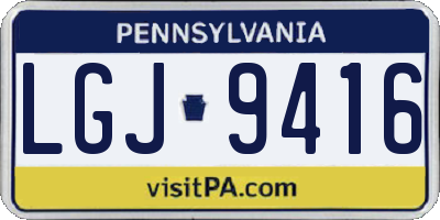 PA license plate LGJ9416