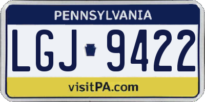 PA license plate LGJ9422