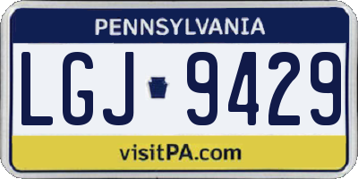PA license plate LGJ9429