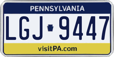PA license plate LGJ9447