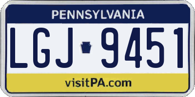 PA license plate LGJ9451