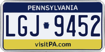 PA license plate LGJ9452