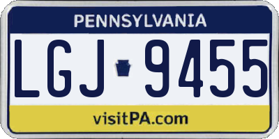 PA license plate LGJ9455