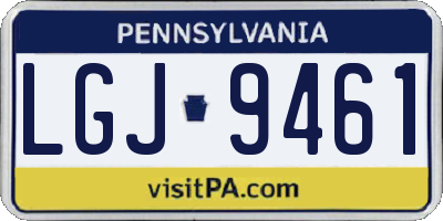 PA license plate LGJ9461