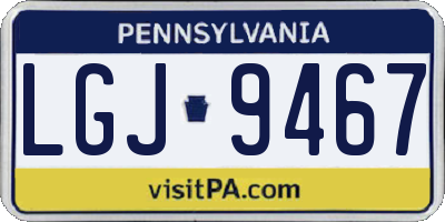 PA license plate LGJ9467