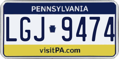 PA license plate LGJ9474