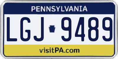 PA license plate LGJ9489