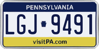 PA license plate LGJ9491