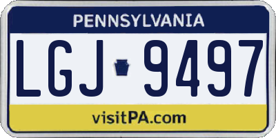 PA license plate LGJ9497
