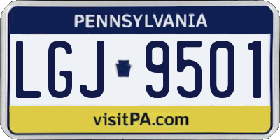 PA license plate LGJ9501