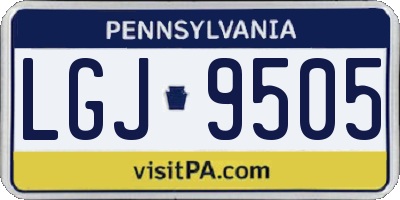 PA license plate LGJ9505