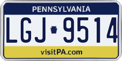 PA license plate LGJ9514