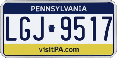 PA license plate LGJ9517