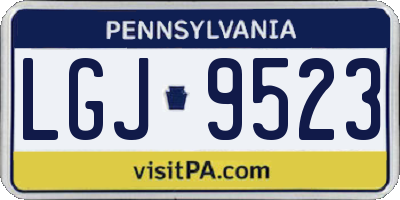 PA license plate LGJ9523