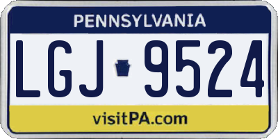 PA license plate LGJ9524