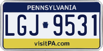 PA license plate LGJ9531