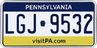 PA license plate LGJ9532