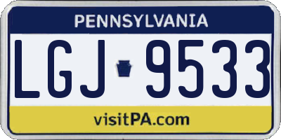 PA license plate LGJ9533