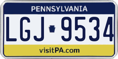 PA license plate LGJ9534
