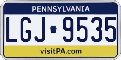 PA license plate LGJ9535