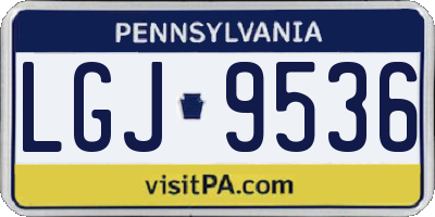 PA license plate LGJ9536