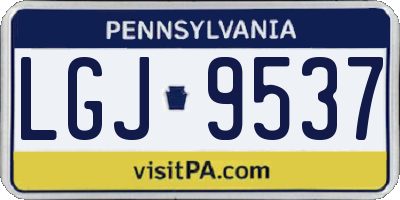 PA license plate LGJ9537