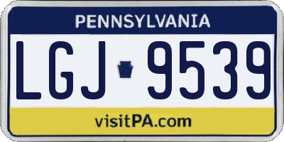 PA license plate LGJ9539