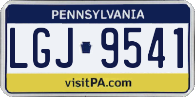 PA license plate LGJ9541