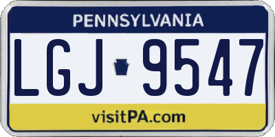 PA license plate LGJ9547